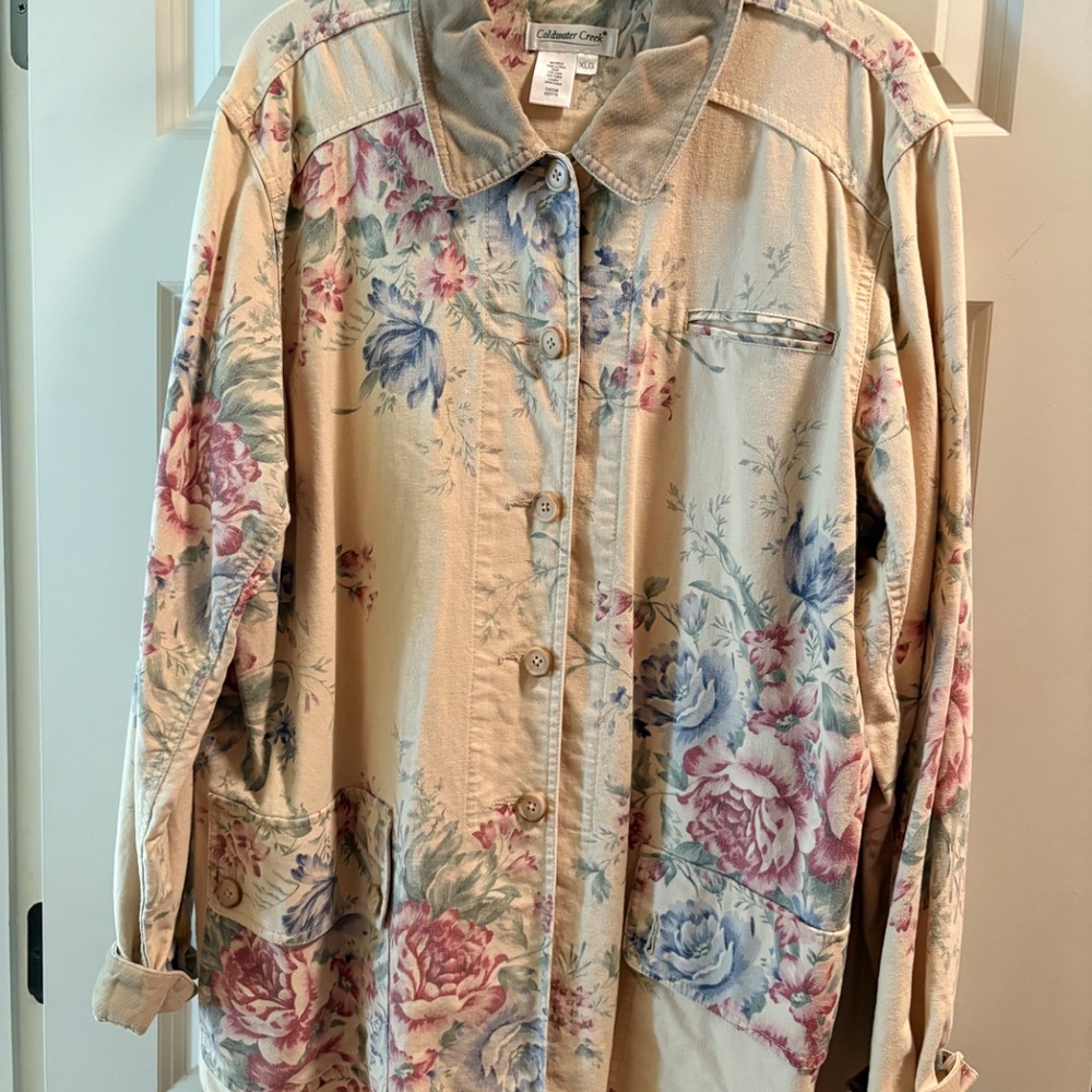 Coldwater Creek Women’s XL lightweight unlined Floral cotton Jacket